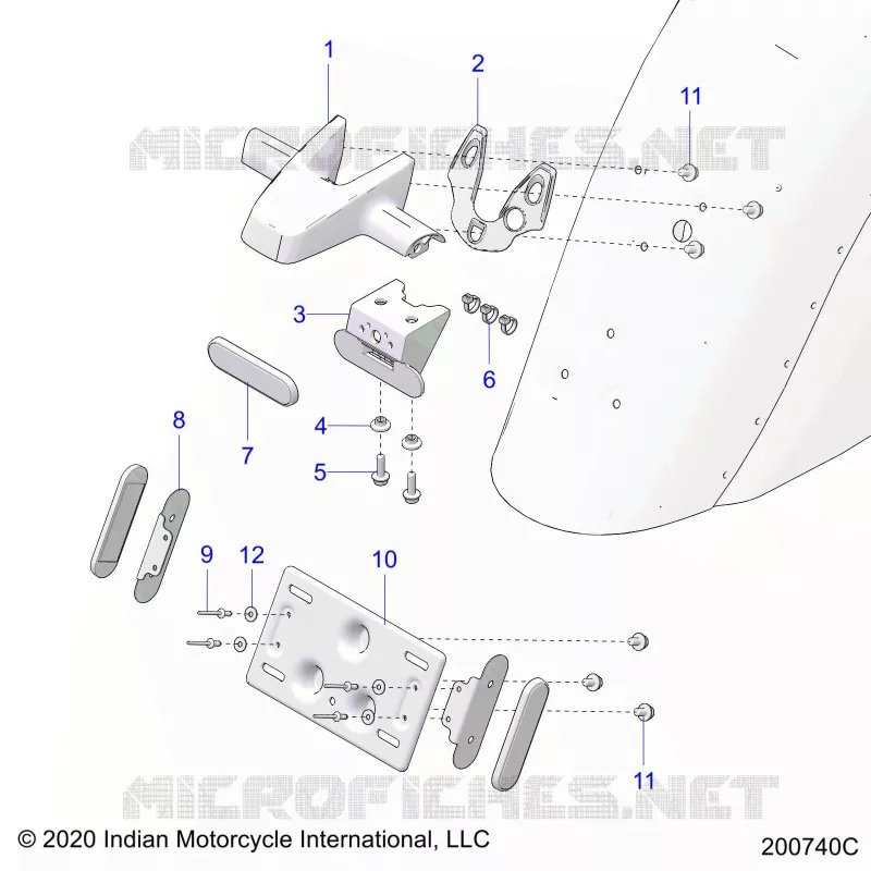 SUPPORT PLAQUE D'IMMATRICULATION/REAR LIGHT HOUSING
