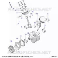 ENGINE, PISTON AND VILEBREQUIN ASM.