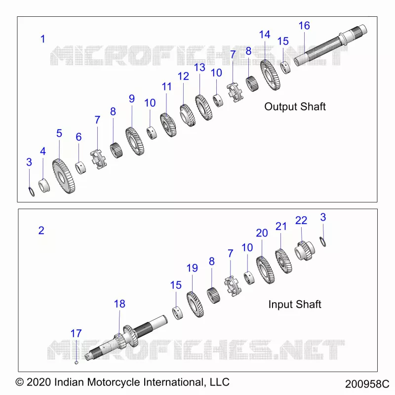 SYSTÃˆME DE TRANSMISSION, INPUT/OUTPUT SHAFT ASM.