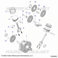ENGINE, PISTON AND VILEBREQUIN