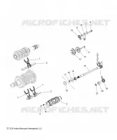 SYSTEME DE TRANSMISSION, SHIFT FORKS, RATCHET AND DRUM