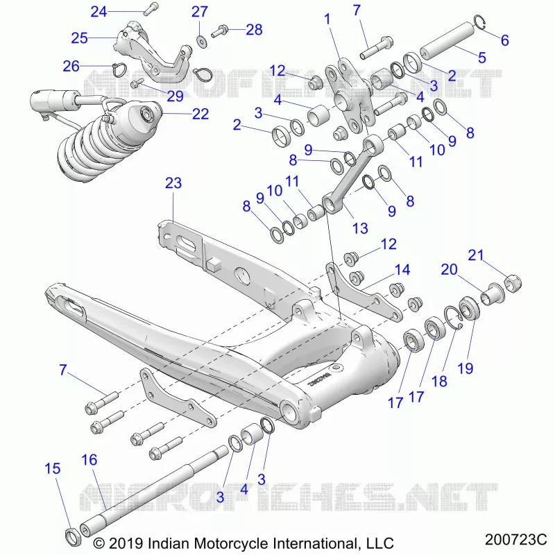 SUSPENSION ARRIERE ASM.,  SWING ARM AND SHOCK
