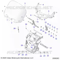 CARENAGES ASM, WINDSHIELD MOUNT