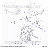 CARENAGES ASM, WINDSHIELD MOUNT