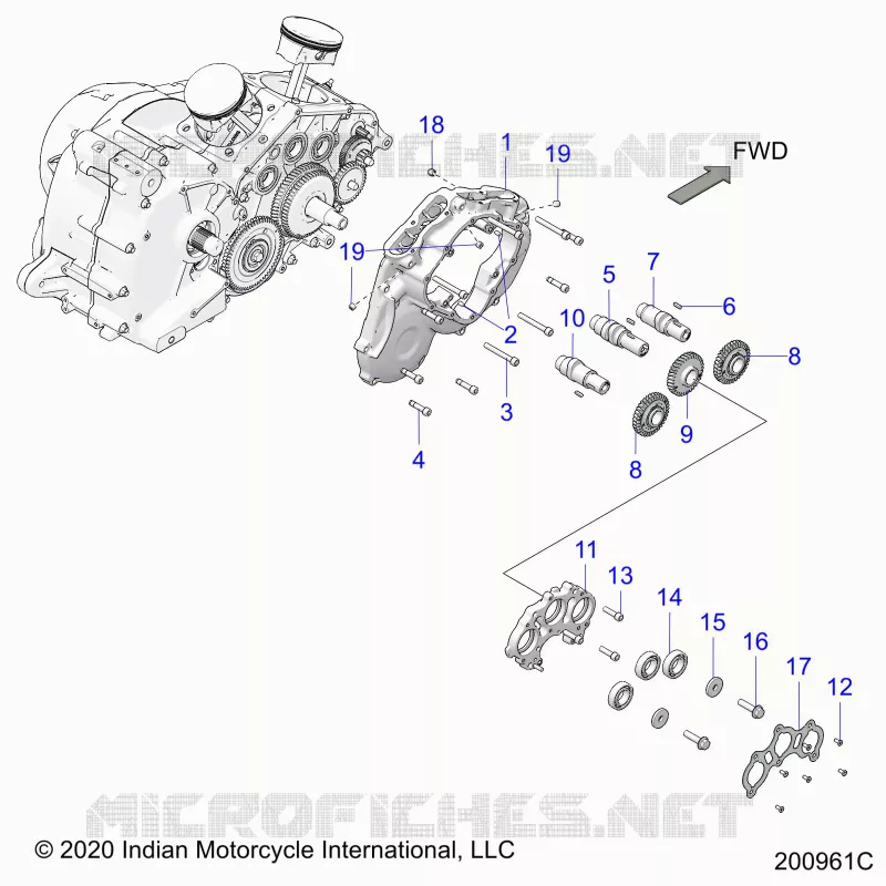 MOTEUR, CAM SHAFTS AND GEARS