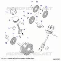 ENGINE, PISTON AND VILEBREQUIN
