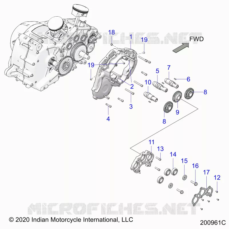 MOTEUR, CAM SHAFTS AND GEARS