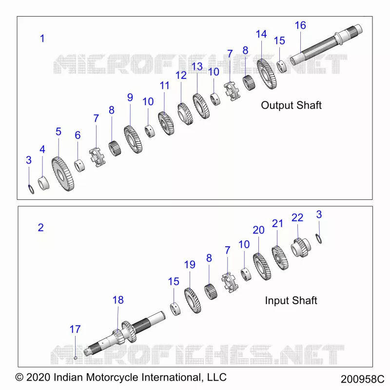 SYSTÃˆME DE TRANSMISSION, INPUT/OUTPUT SHAFT ASM.