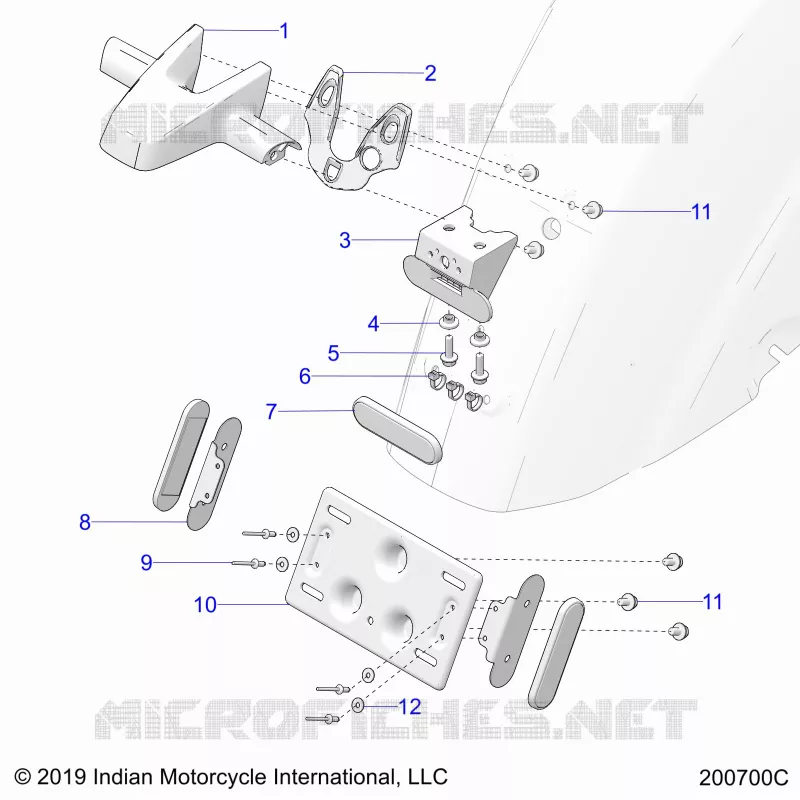 BODY, TAILLIGHT, LICENSE PLATE BRACKET